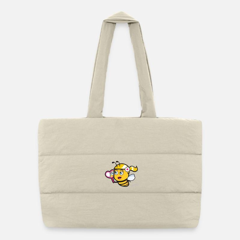 Beautiful Bee - Puffer Shopping Bag - natural