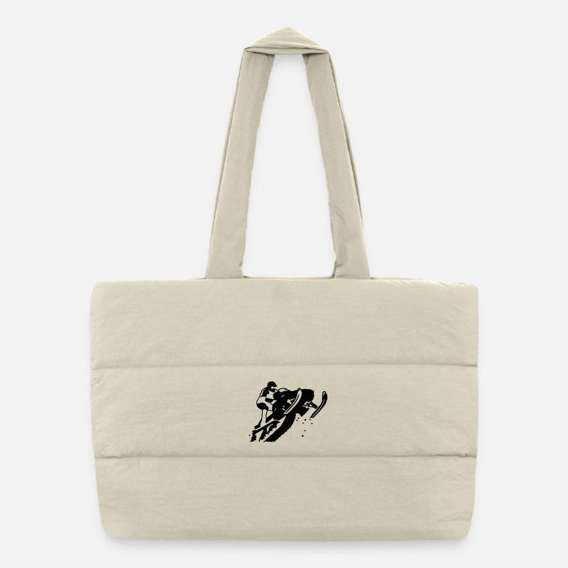 snowmobile Puffer-Einkaufstasche