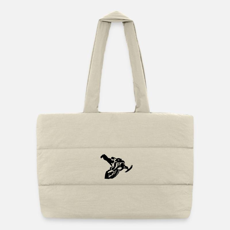 snowmobile stunt Puffer-Einkaufstasche