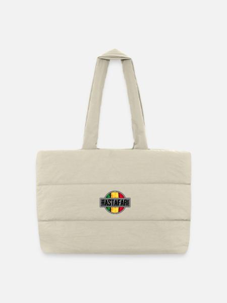 Design de drapeau rasta pour le streetwear - Sac shopping matelassé - blanc naturel
