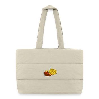 Currywurst with fries - Puffer Shopping Bag - natural - Front