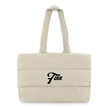 Name Finn geometric pattern on textiles - Puffer Shopping Bag - natural - Front