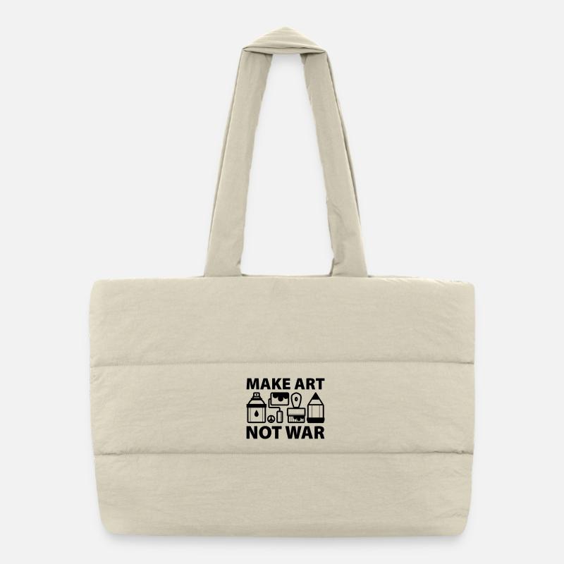 Faire de l’art et non de la guerre Sac shopping matelassé