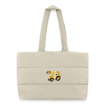 Chargeur frontal de tracteur dans les couleurs or pour les ventilateurs de tracteur - Sac shopping matelassé - blanc naturel - Devant
