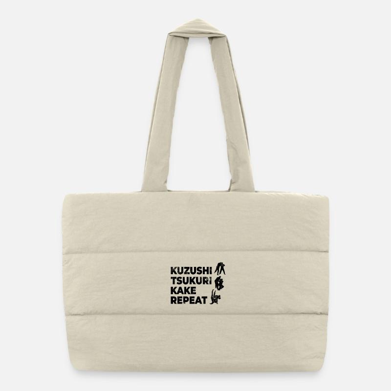 Judo Spruch Puffer-Einkaufstasche