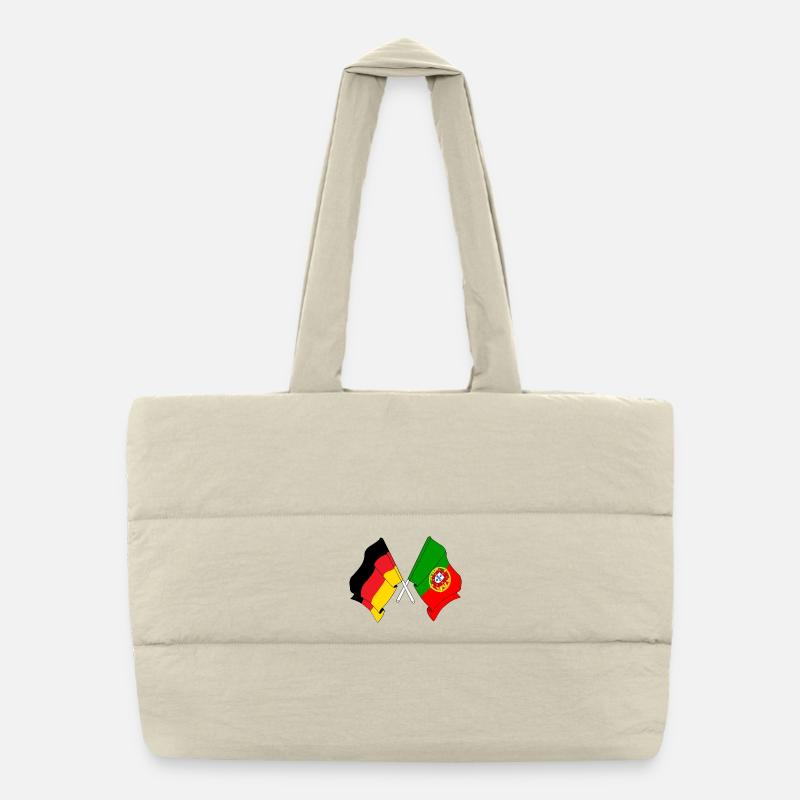 Drapeau de l’Allemagne et drapeau du Portugal Sac shopping matelassé