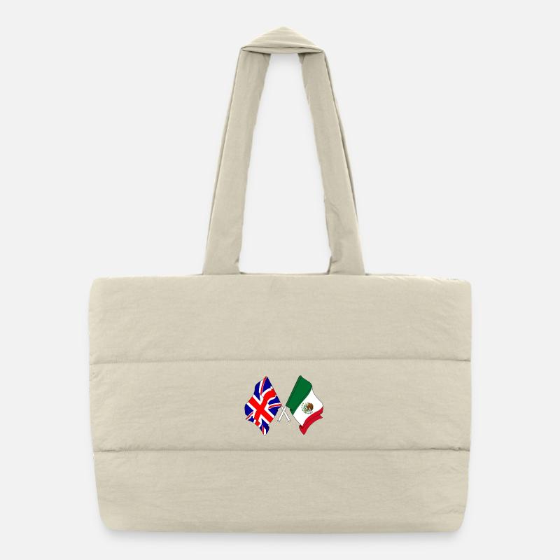 Drapeau de l’Angleterre, drapeau du Mexique Sac shopping matelassé