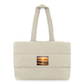 Tropical sunset on the beach - Puffer Shopping Bag - natural - Front