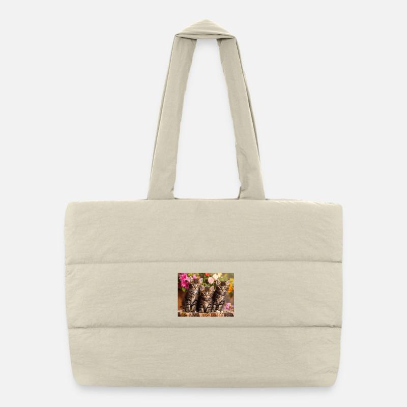 Aimée trio de chatons tachetés en fleurs Sac shopping matelassé