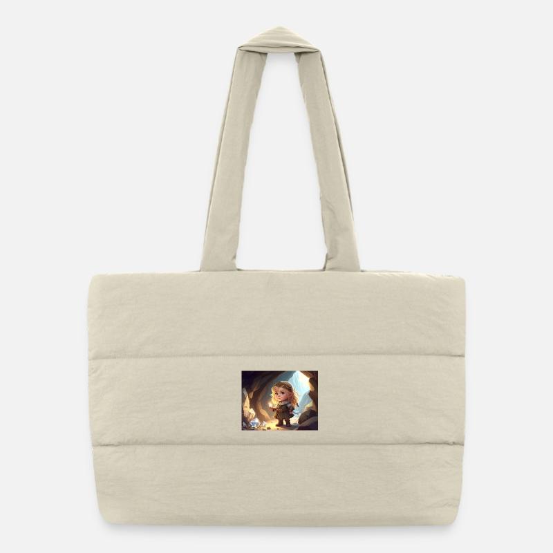 Princesse de cristal dans la ville troglodyte Sac shopping matelassé