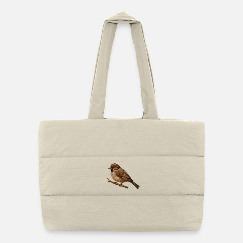 Moineau à l’aspect naturel Sac shopping matelassé