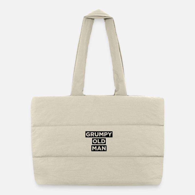 Grumpy Old Man Puffer Shopping Bag