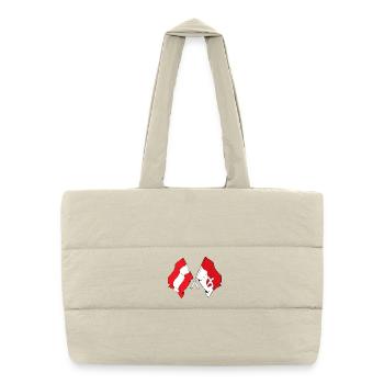 Drapeaux croisés Autriche & Vienne - Sac shopping matelassé - blanc naturel - Devant