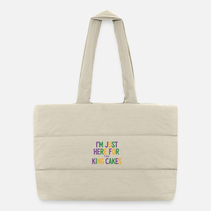 Je suis juste là pour les gâteaux du roi Sac shopping matelassé