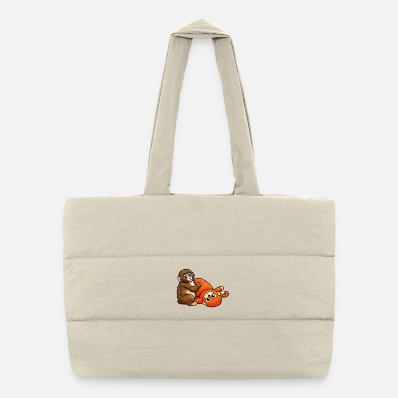 Kuscheliger Affe & Plüschorange Monkey Punch Baby  Puffer-Einkaufstasche