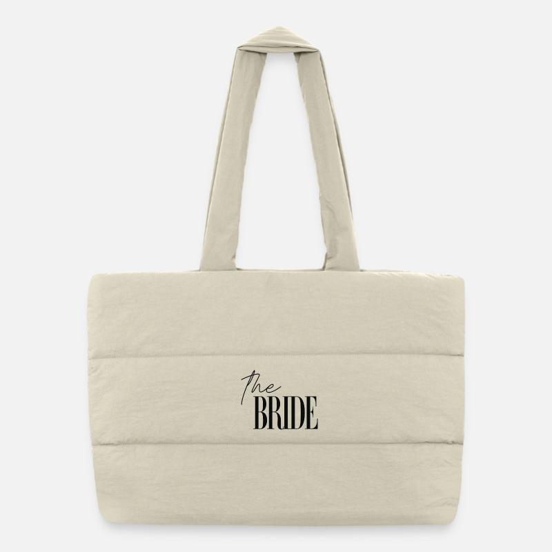 The Bride lettering Puffer Shopping Bag
