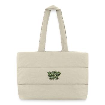 Motif de réglage de voiture de conception de camouflage Turbo Life - Sac shopping matelassé - blanc naturel - Devant