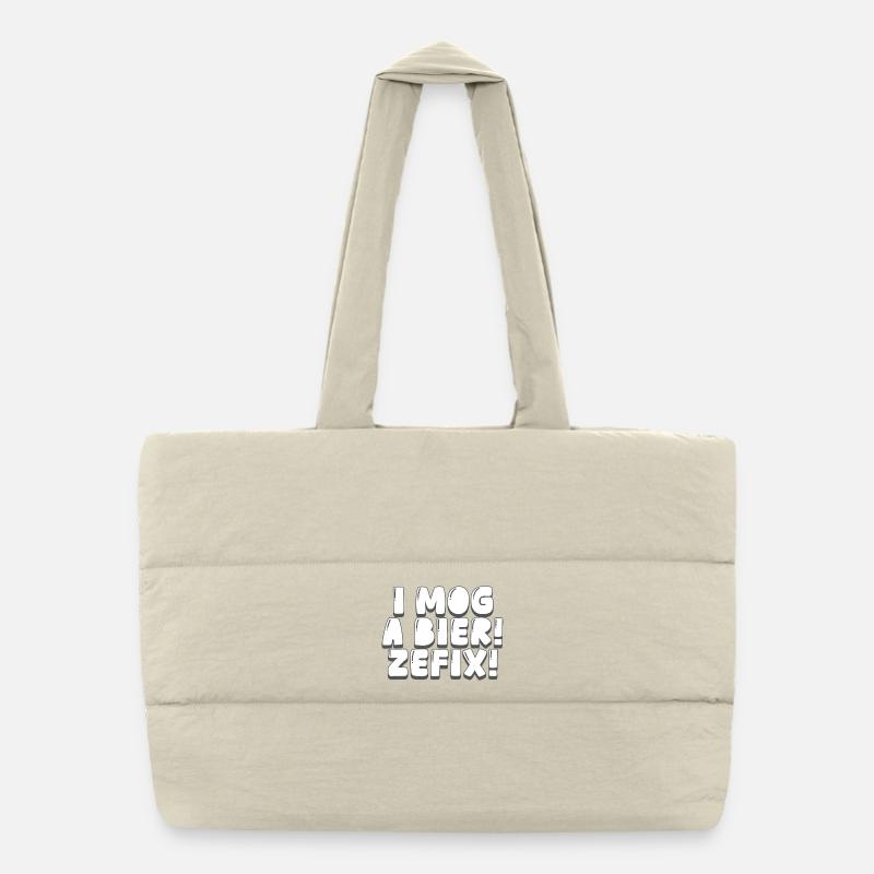 Je fais un mog à une bière ! Zefix ! Sac shopping matelassé