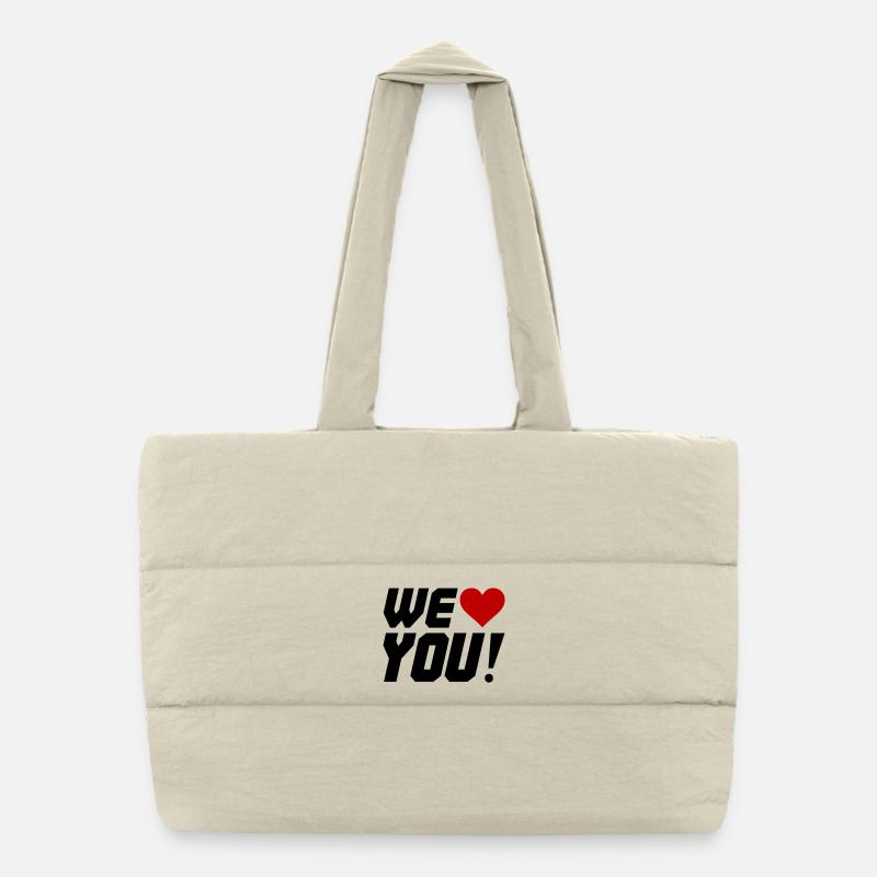 Heart Contrast Silhouette Puffer Shopping Bag