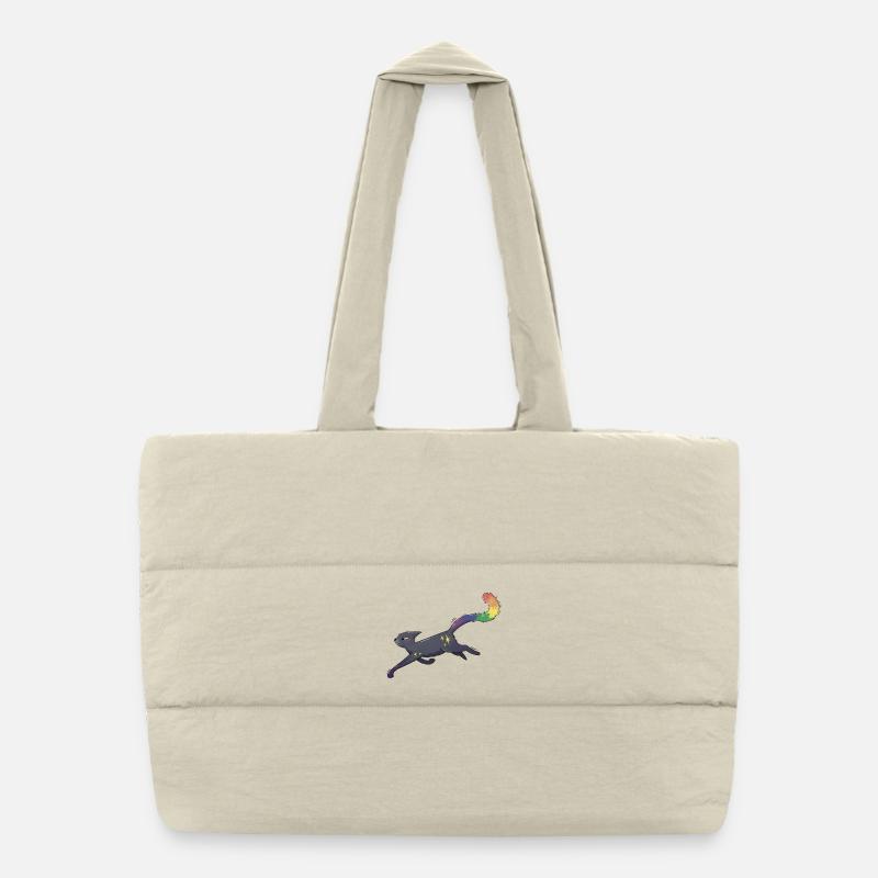 Chat aux étoiles et drapeau de la fierté Sac shopping matelassé