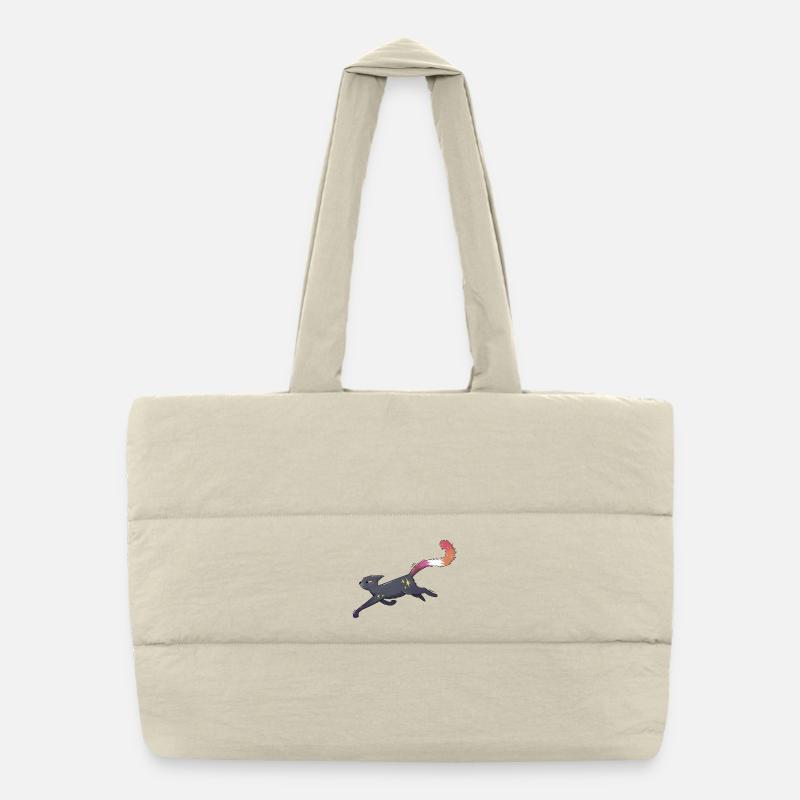 Cute cat lesbian pride - Puffer Shopping Bag - natural