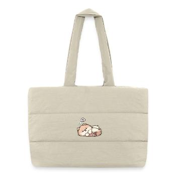 Zwergspitz Zwergspitze Spitzhund Zwergspitzhalter - Puffer-Einkaufstasche - Naturweiß - Vorne