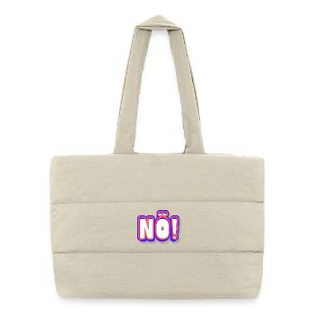 NON ! Lettrage néon pop - Sac shopping matelassé - blanc naturel - Devant