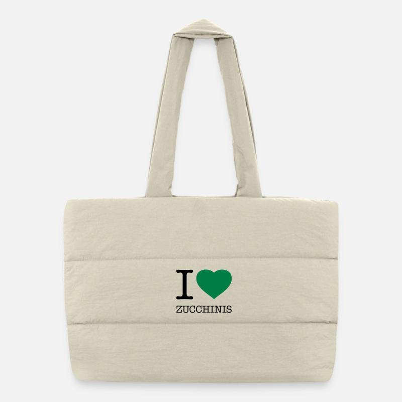 J’ADORE LES COURGETTES Légumes de courgettes Sac shopping matelassé