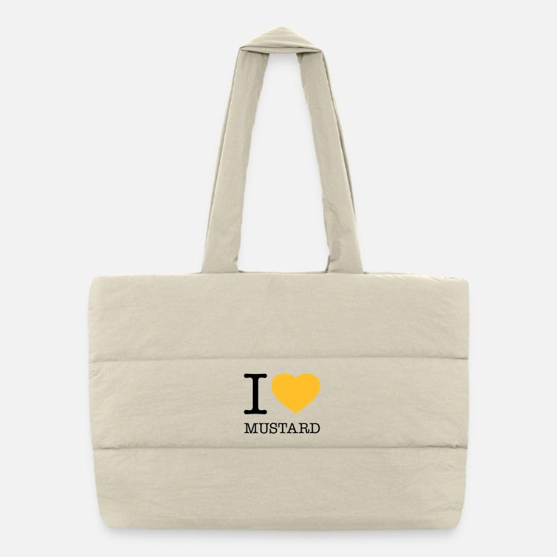 I LOVE MUSTARD Senf Wurst Puffer-Einkaufstasche