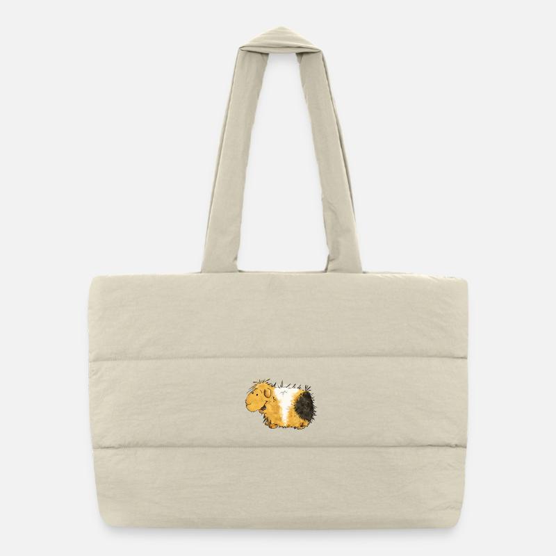 Caricature de cochon d'Inde Whirlig Sac shopping matelassé