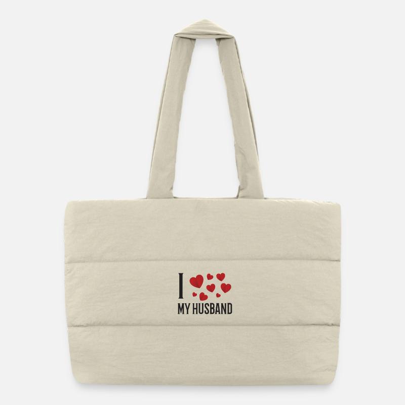 J'aime mon mari Sac shopping matelassé