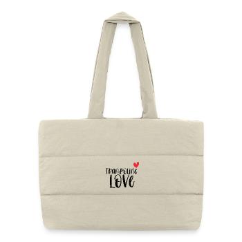 Trampoline Love Jumping Sports Cadeau - Sac shopping matelassé - blanc naturel - Devant