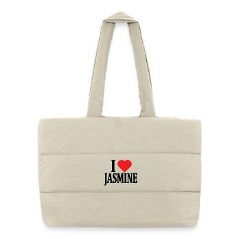 t-shirt I love Jasmine t-shirt gift idea - Puffer Shopping Bag - natural - Front
