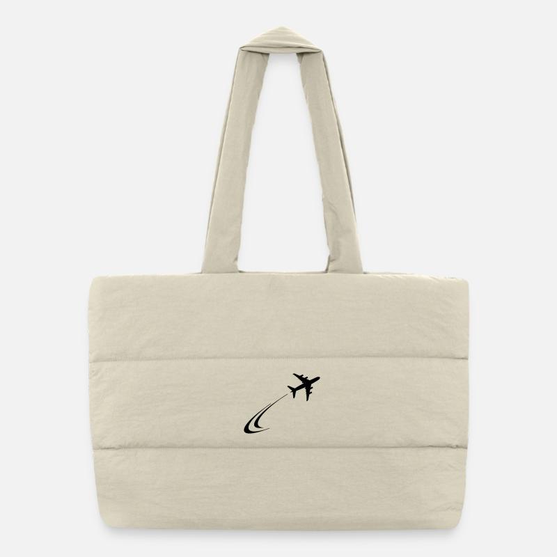 Plane flies away Puffer Shopping Bag