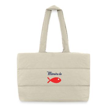 MEMOIRE POISSON ROUGE - Sac shopping matelassé - blanc naturel - Devant