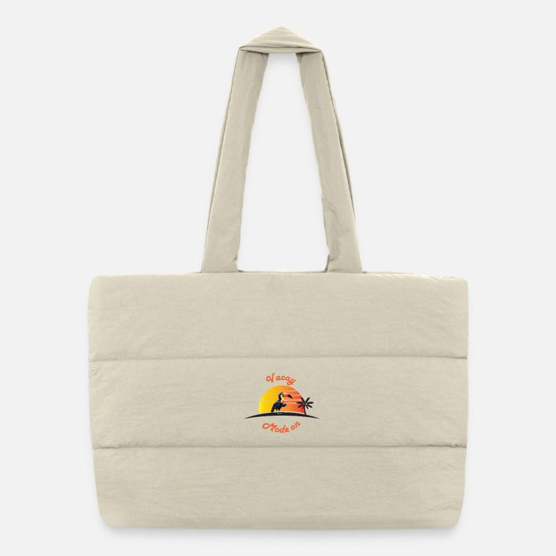 Toucan au coucher du soleil avec une boisson Sac shopping matelassé
