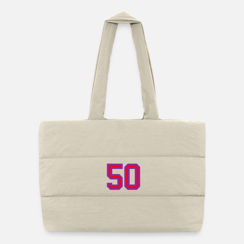 50. 50 YEARS. 50th ANNIVERSARY. 50 YEARS ANNIVERSARY. Puffer Shopping Bag