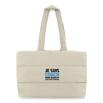 Design Motif Coach Sportif en Bleu - Sac shopping matelassé - blanc naturel - Devant