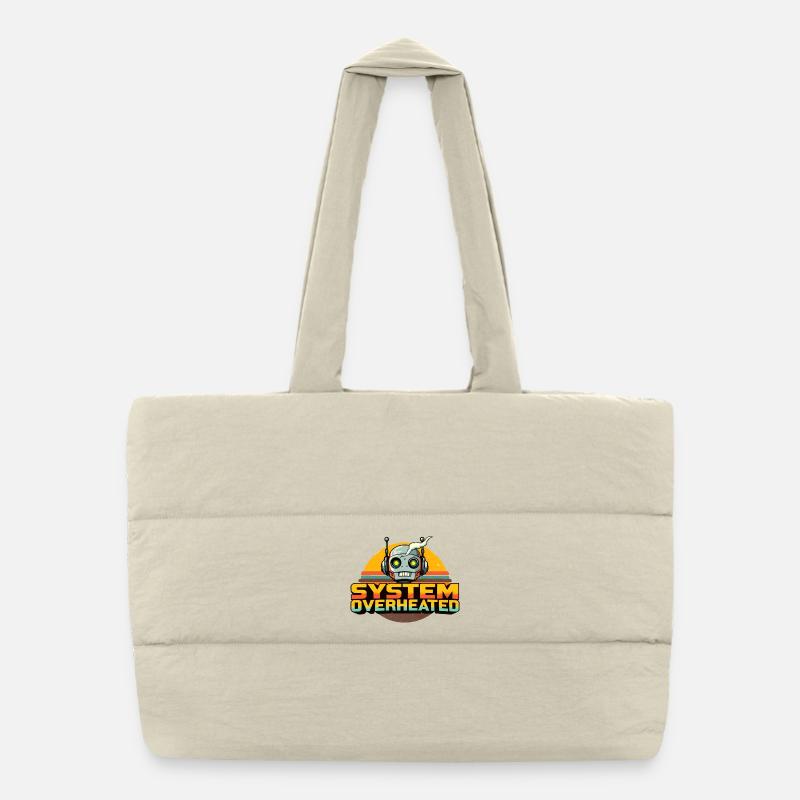 Retro Futuristic Robot with Vapor Smoke Puffer Shopping Bag