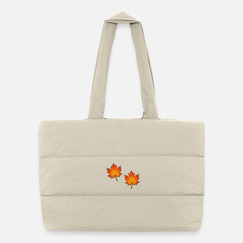 Herbstliche Ahornblätter Illustration Puffer-Einkaufstasche