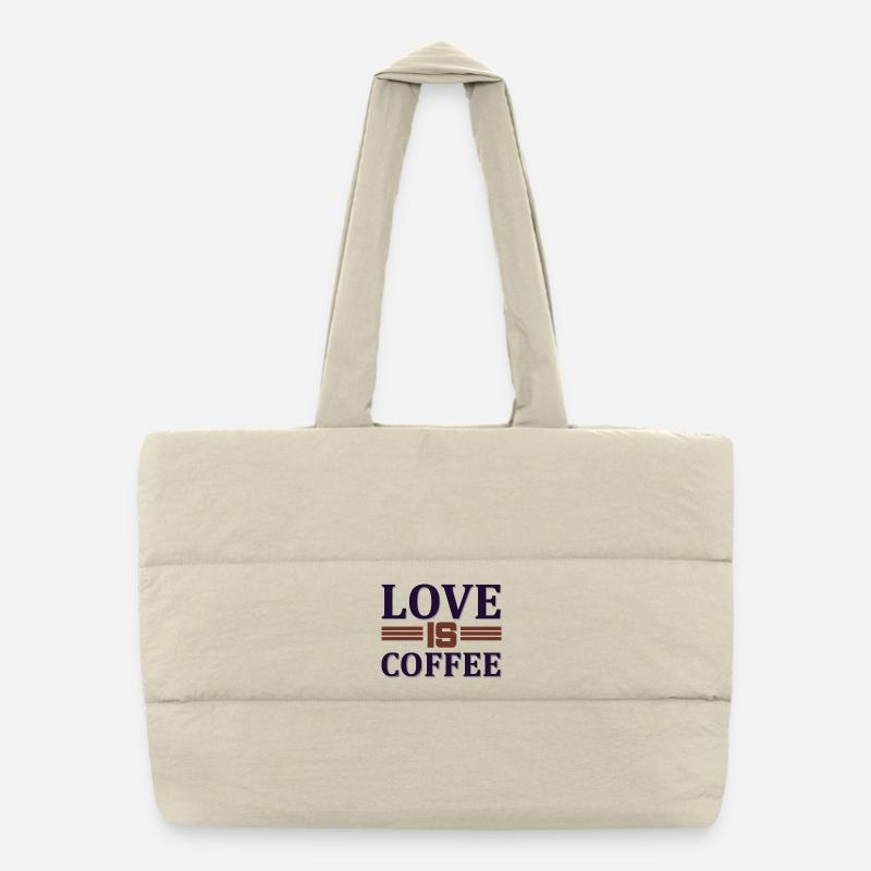 L’amour, c’est le café Sac shopping matelassé