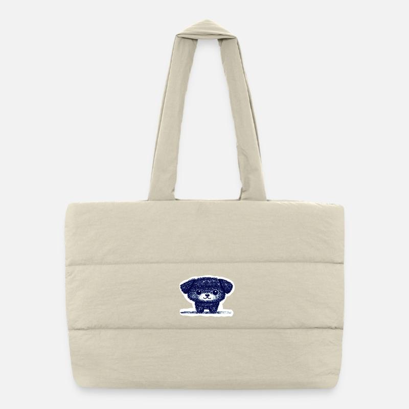 Petit chiot (bleu) Sac shopping matelassé