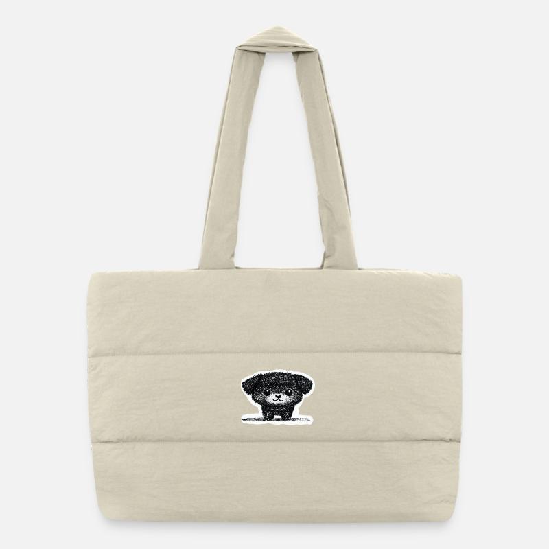 Petit chiot (gris) Sac shopping matelassé