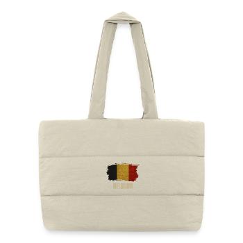 Grunge flag of Belgium, Belgian pride - Puffer Shopping Bag - natural - Front
