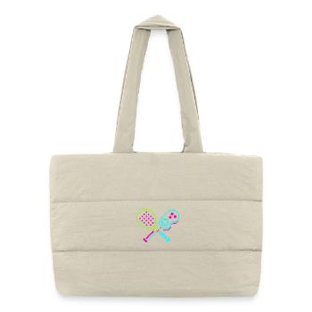 Paddles Néon Arcade Rétro - Sac shopping matelassé - blanc naturel - Devant