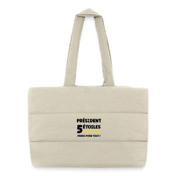 Président - Sac shopping matelassé - blanc naturel - Devant