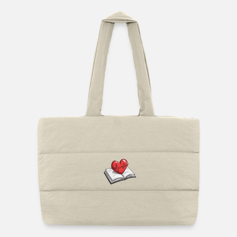 Conception de Pulsation de Livre en Forme de Cœur Battant Sac shopping matelassé