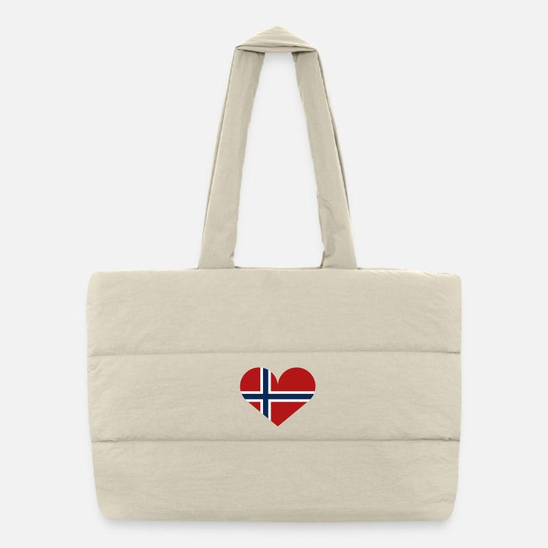 Drapeau du cœur de la Norvège Sac shopping matelassé