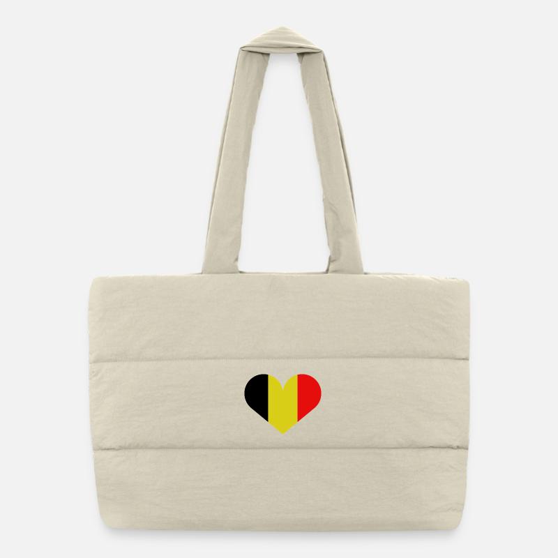 Belgian heart-shaped flag Puffer Shopping Bag