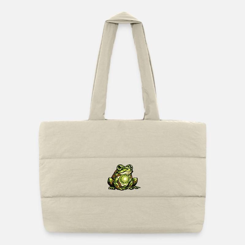 Kiwi-Frosch-Kubismus-Version Puffer-Einkaufstasche